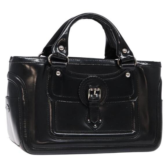 CELINE Boogie Bag Hand Bag Enamel Black Silver - Picture 1 of 13